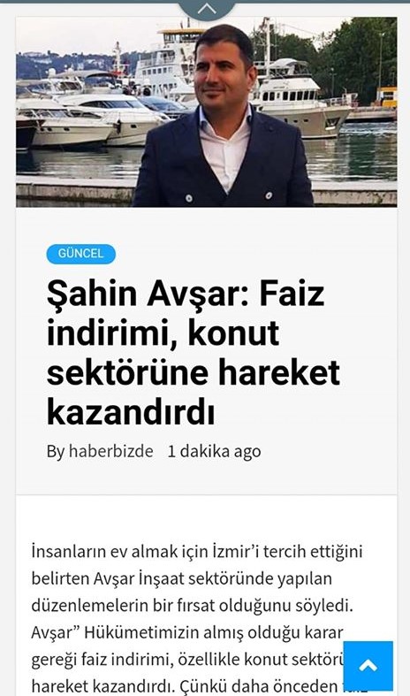 Şahin Avşar: faiz indirimi konut sektörüne hareket kazandırdı